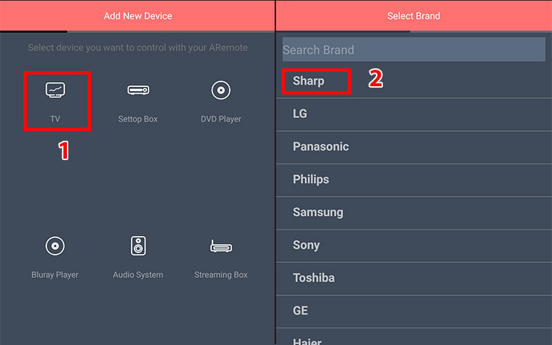 chọn thiết bị v&agrave; h&atilde;ng kết nối